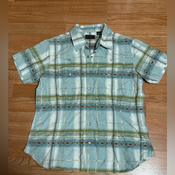 Bit and Bridle Womans Western Shirt Size L Pearl Snaps Short Sleeve - Picture 1 of 7